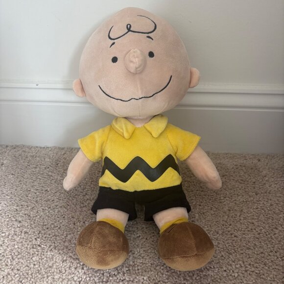 Charlie Brown Plush Doll 14” Kohls Cares Yellow Shirt Soft Stuffed Toy Plush - Picture 1 of 7